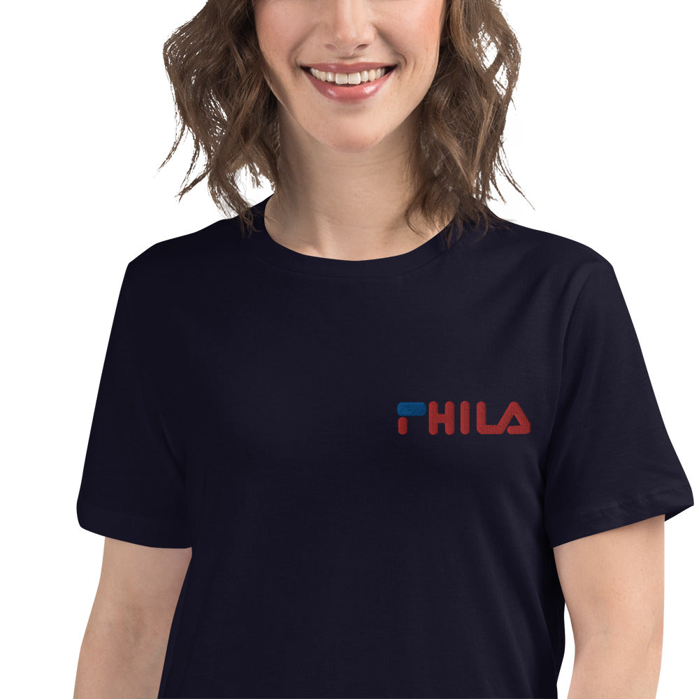 PHILA embroidered women's relaxed t-shirt