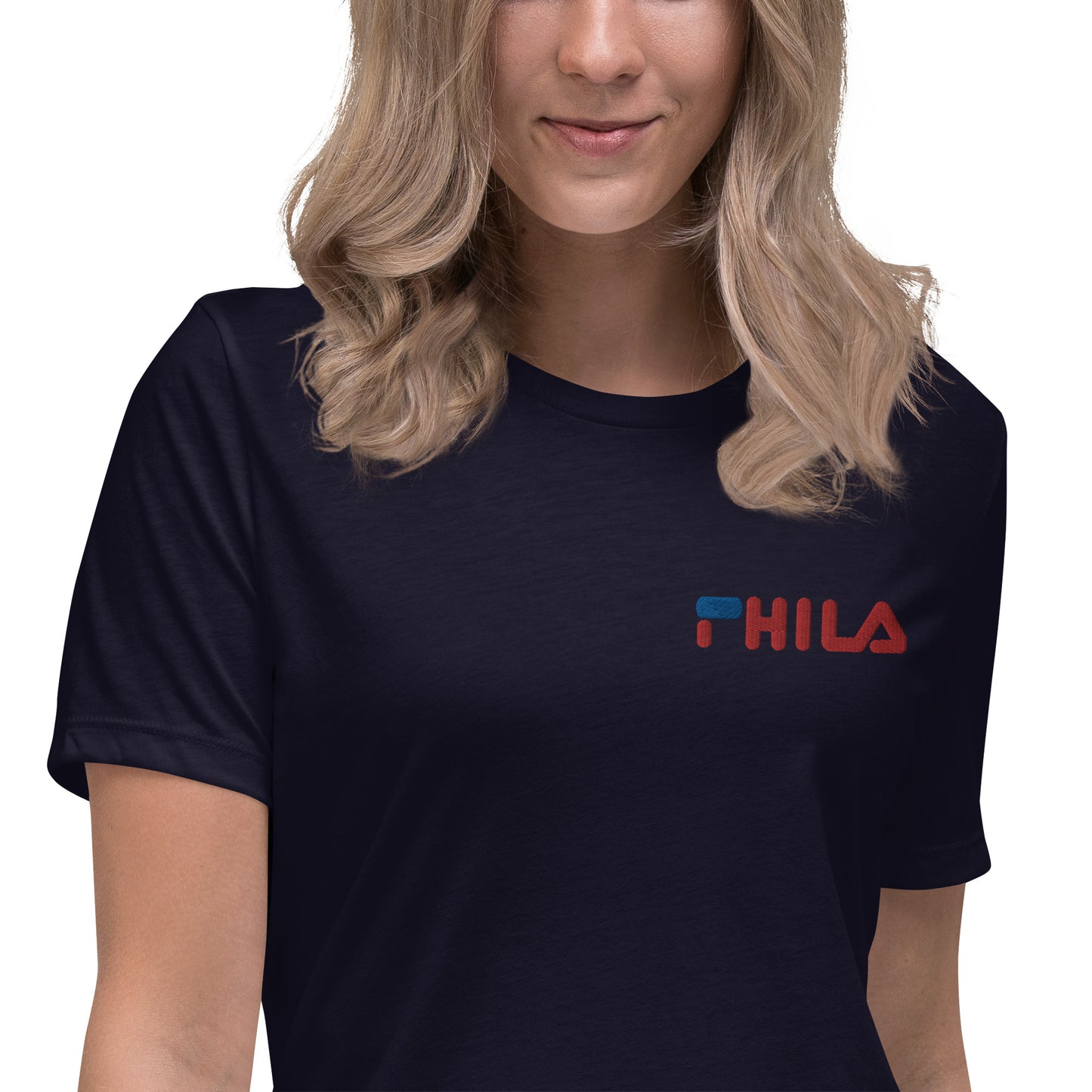 PHILA embroidered women's relaxed t-shirt